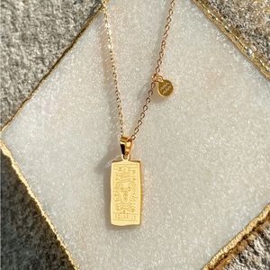 Aquarius - Double Sided 18k Gold Plated Stainless Steel Necklace